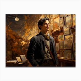 Man In A Museum Canvas Print