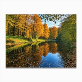 Serene Autumn Reflections 8 Canvas Print