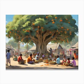 Village Tree Of Life paintings art print Canvas Print