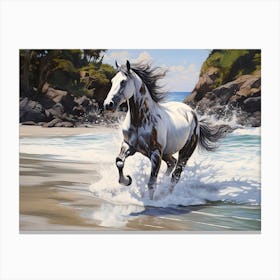 A Horse Oil Painting In Manuel Antonio Beach, Costa Rica, Landscape 3 Canvas Print
