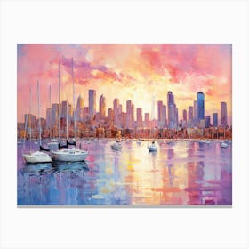 Sunset Over Chicago Canvas Print