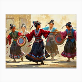 Chinese Dancers Canvas Print