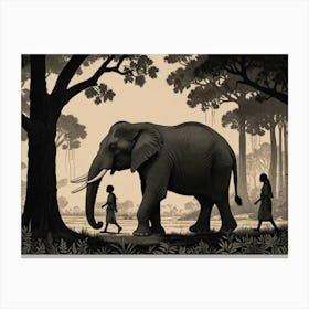 Elephant In The Woods Canvas Print