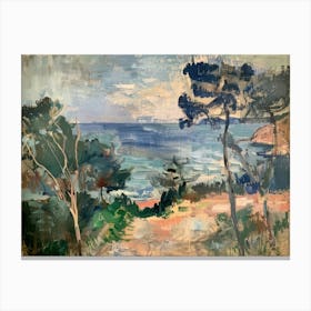 Waves Of Wonder Painting Inspired By Paul Cezanne Canvas Print