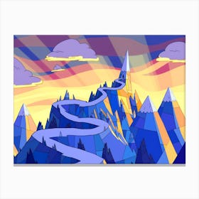 Snowy Mountains Mountain Castle Adventure Time Canvas Print