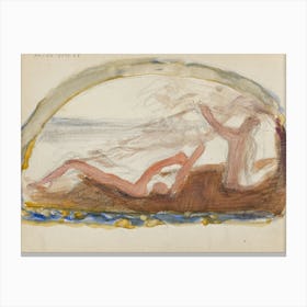 Luonnos Teokseen Kultakausi, 1902part Of A Sketchbook By Magnus Enckell Canvas Print