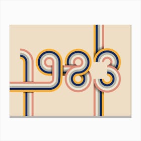 1983 Retro Typography Canvas Print