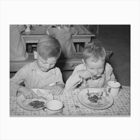 Boys Eating Their Lunch At The Wpa (Work Projects Administration) Nursery School At Casa Grande Valley Farms Canvas Print