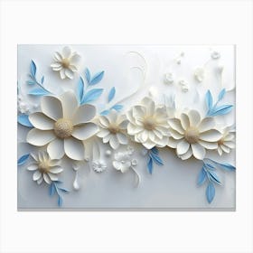 3d Paper Flowers 2 Canvas Print