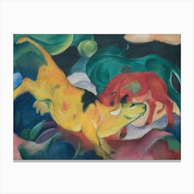 Cows Red Green Yellow, Franz Marc Canvas Print