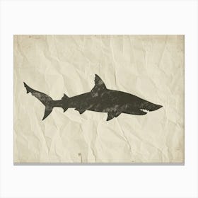 Largetooth Cookiecutter Shark Silhouette 2 Canvas Print