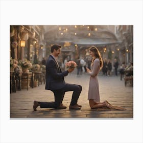 Proposal In Venice Canvas Print