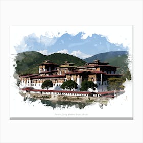Punakha Dzong, Western Bhutan, Bhutan Canvas Print