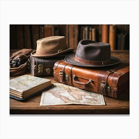 Hats And Luggage Canvas Print