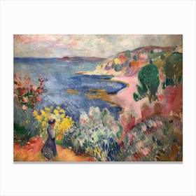 Tidal Tranquility Painting Inspired By Paul Cezanne Canvas Print