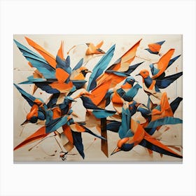 Origami Birds Paintings Art Print Canvas Print