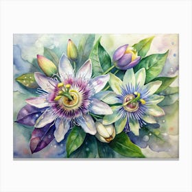 7 Passionflowers With Intricate Patterns Canvas Print