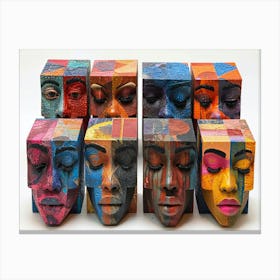 Colorful Chronicles: Abstract Narratives of History and Resilience. Afro-American Art Canvas Print