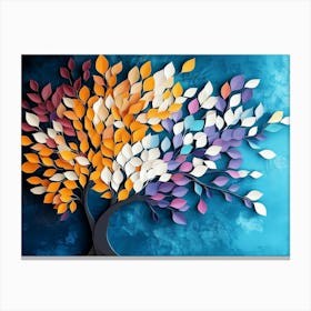 Colorful Tree With Leaves On Hanging Branches 17 Canvas Print