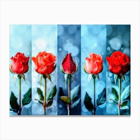 Roses In A Row Canvas Print