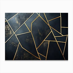 Contemporary Geometric Patterns, Featuring Golden Lines on a Dark Background Canvas Print