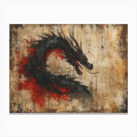 Calligraphic Wonders: Dragon 1 Canvas Print