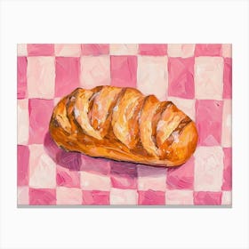 Bread Pink Checkerboard 4 Canvas Print