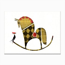 Rocking Horse Vs Woodpecker Canvas Print