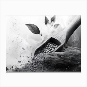 Black And White Image Of A Spoon Canvas Print