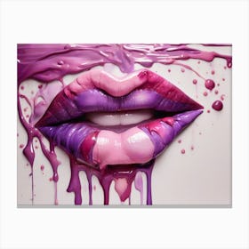 Purple Lips Canvas Print
