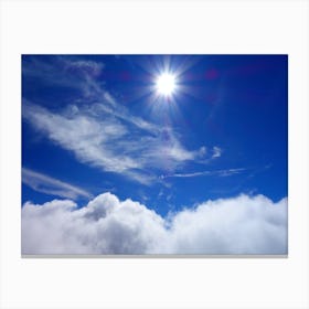 Sun Shining Through Clouds Canvas Print