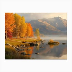 Autumn Trees By The Lake 1 Canvas Print