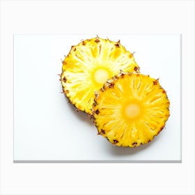 Pineapple Slices Isolated On White 4 Canvas Print