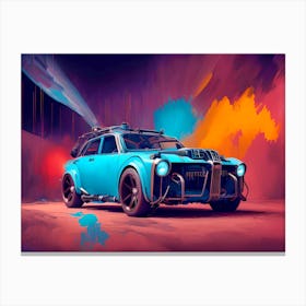 Blue Car Canvas Print