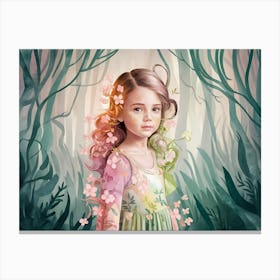 Fairy Girl In The Forest 1 Canvas Print