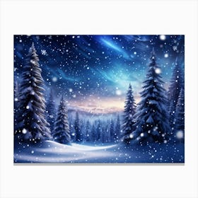 Banner Featuring A Majestic Winter Landscape Blanketed By Pristine Snow Where Magic Snowflakes Gen (4) Canvas Print