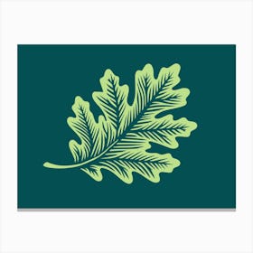 Oak Leaf in a woodcut style Canvas Print