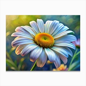 White Daisy Flower Closeup Canvas Print