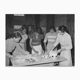Students At School Receiving Instructions In Pie Making, Lakeview Project, Arkansas By Russell Lee Canvas Print