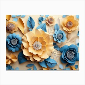 3d Flowers Craft Canvas Print