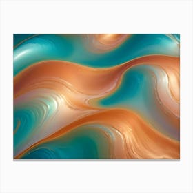 Abstract Design Of Smooth Flowing Waves In A Variety Of Colors, Resembling Melted Chocolate And Caramel Canvas Print