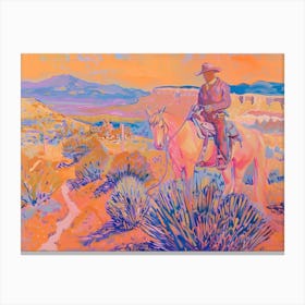 Cowboy Painting Kansas Canvas Print