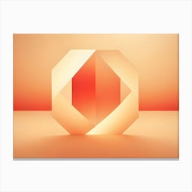 Abstract Image Of A Glowing, Geometric Shape In The Form Of A Twisted, Octagonal Frame Canvas Print