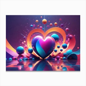 Colorful Heart Creative Art Print 16 Canvas Print