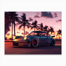 Porsche 911 At Sunset Canvas Print