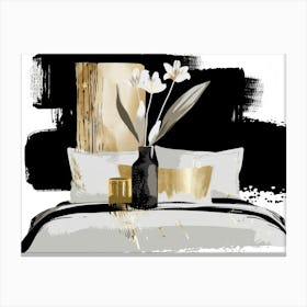 Gold And Black 102 Canvas Print