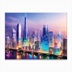 Futuristic Cityscape 32 Canvas Print