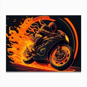 Fire Motorbike Cool Canvas Print