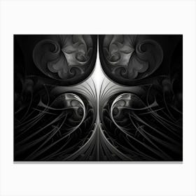 Surreal Symmetry Abstract Black And White 6 Canvas Print