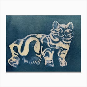 Cat In Indigo Canvas Print